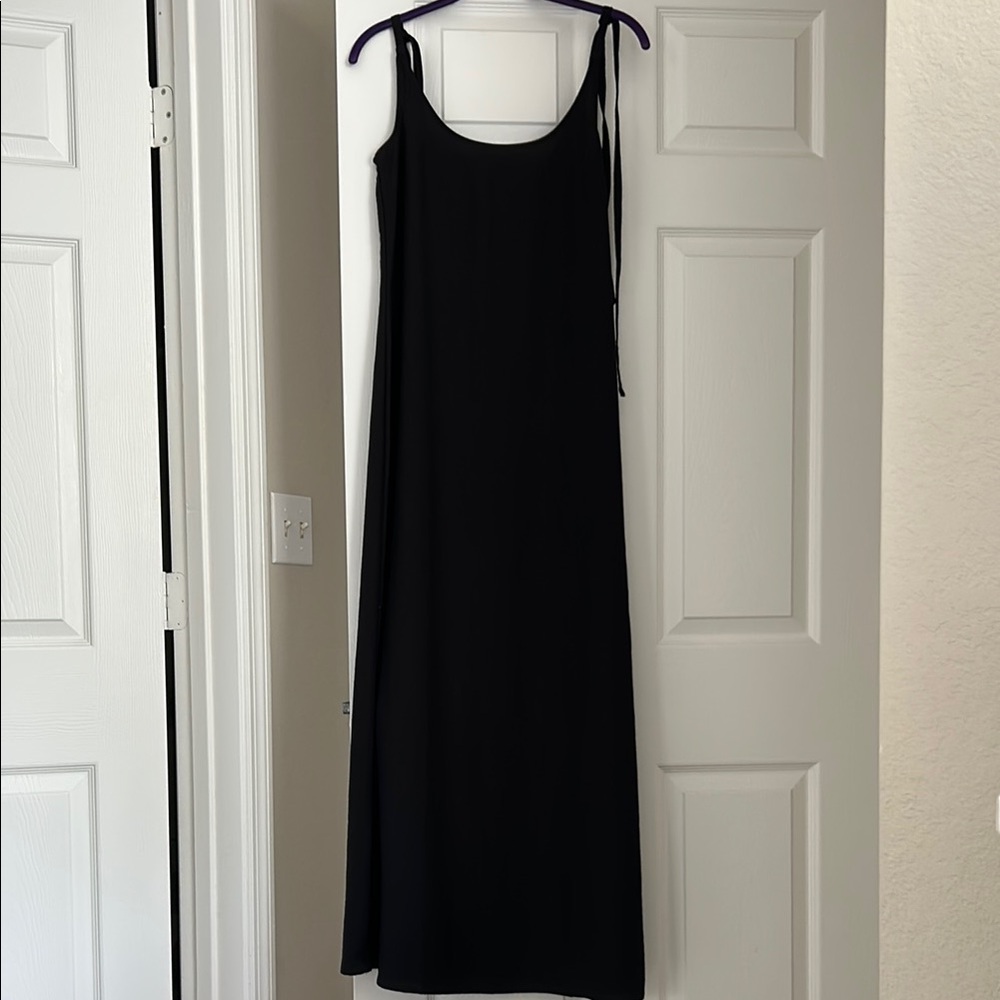 Lulu's Black Sleeveless Slip Maxi Dress